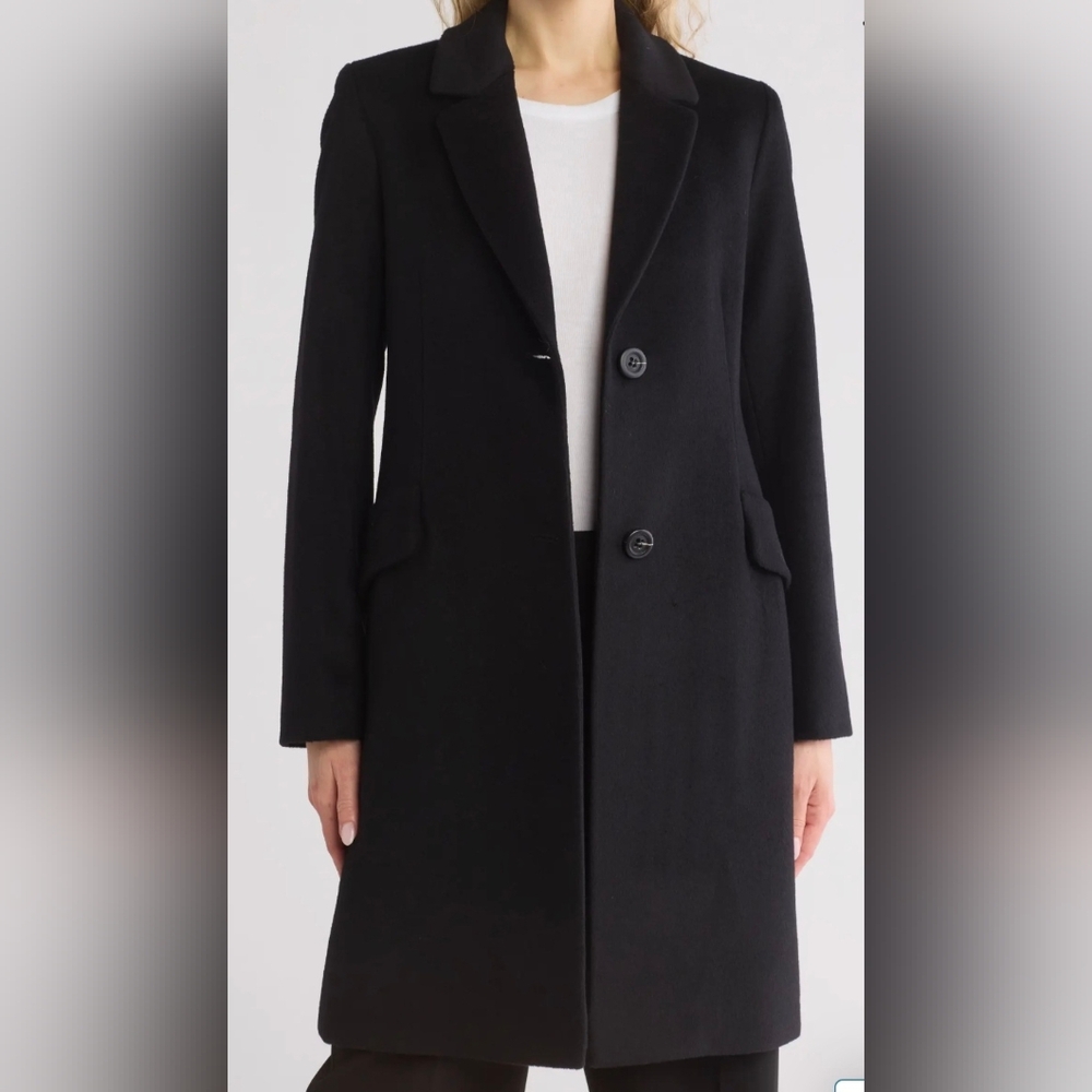 Fleurette Studio Notch Lapel Wool Blend Coat Size 14 - Picture 3 of 4